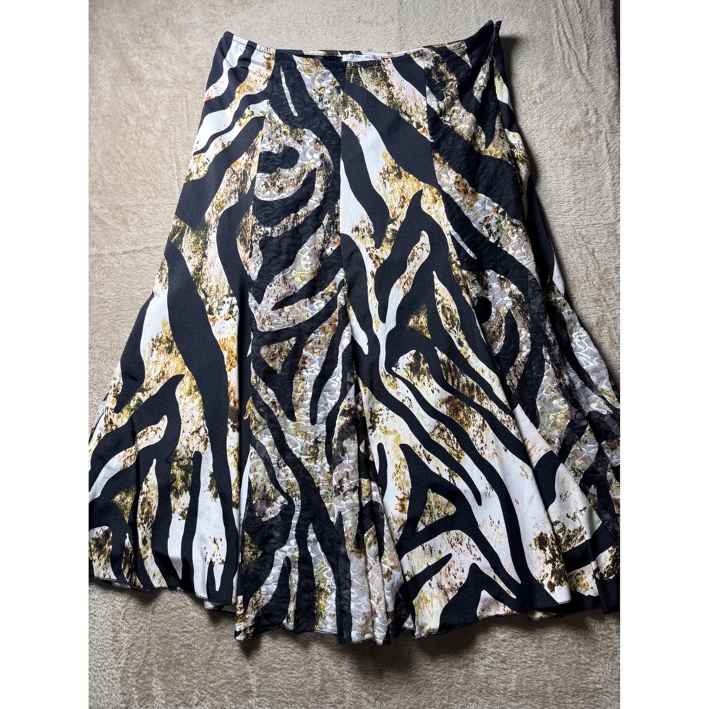 Alberto Makali Print Lace  Panel‎ Midi Skirt Size 10 Indie Sleeze Mob Wife Lux